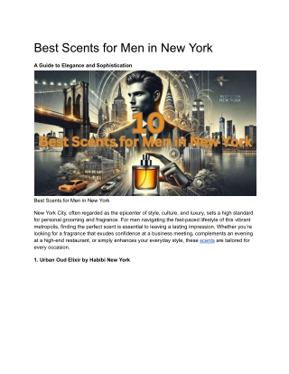 Best Scents for Men in New York