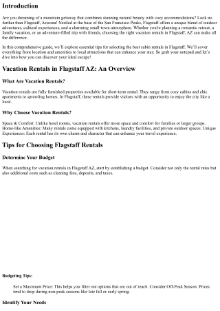 Discover Your Ideal Escape: Essential Tips for Choosing the Best Vacation Rental