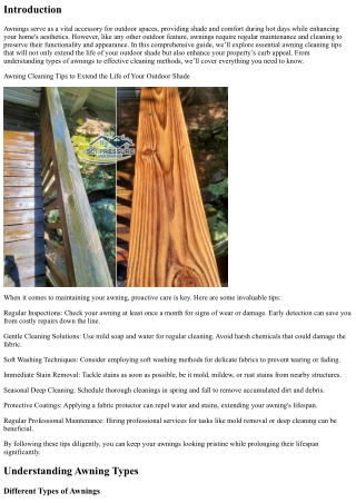 Awning Cleaning Tips to Extend the Life of Your Outside Shade