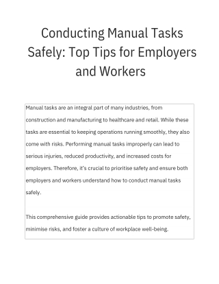 Conducting Manual Tasks Safely Top Tips for Employers and Wo.pdf