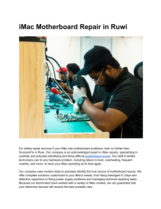 iMac Motherboard Repair in Ruwi