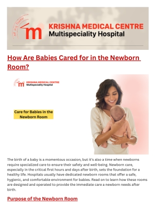 How Are Babies Cared for in the Newborn Room