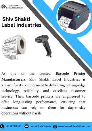 Shivshakti Lable Industries Barcode Printer Manufacturers