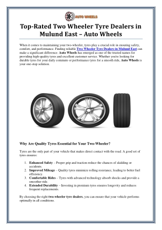 Two Wheeler Tyre Dealers in Mulund East