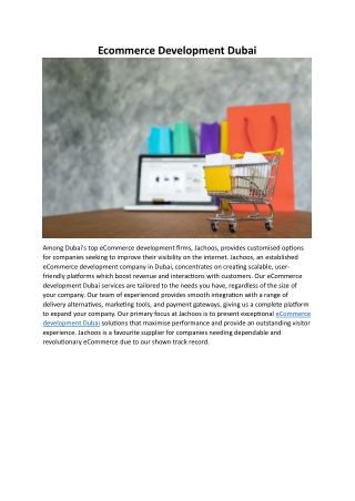 Ecommerce Development Dubai