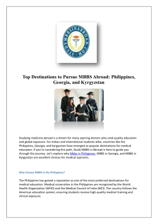 MBBS in Georgia | Top Universities | Study MBBS in Abroad