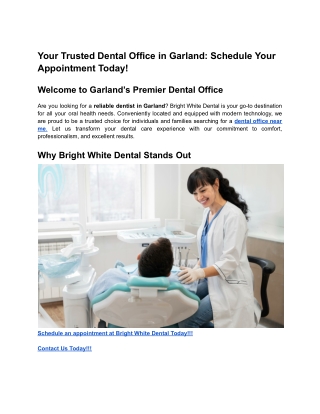 Your Trusted Dental Office in Garland_ Schedule Your Appointment Today