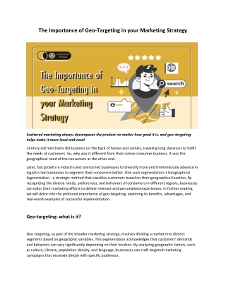 The Importance of Geo-Targeting in your Marketing Strategy