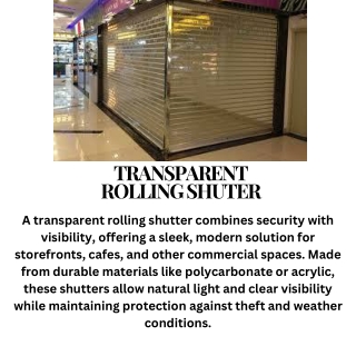 Motorized Rolling shutter Rolling shuter