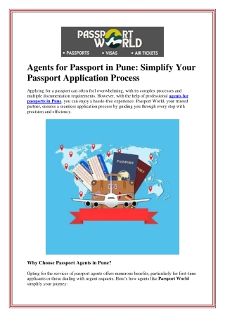 Agents for Passport in Pune: Simplify Your Passport Application Process