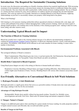 Eco-Friendly Alternatives to Traditional Bleach in Soft Wash Solutions