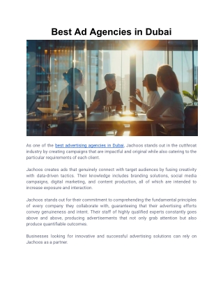 Best Ad Agencies in Dubai