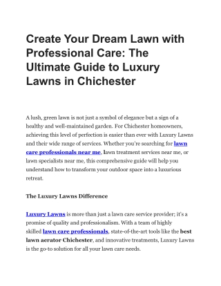 Create Your Dream Lawn with Professional Care