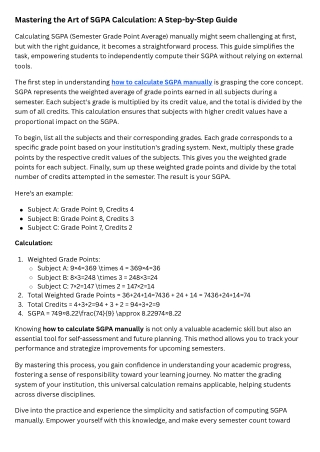 Mastering the Art of SGPA Calculation A Step-by-Step Guide