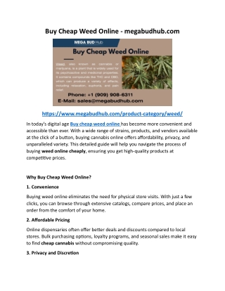 Buy Cheap Weed Online - megabudhub