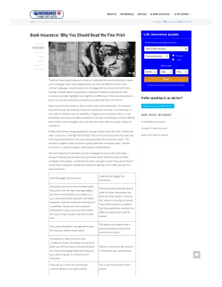 Hidden Bank Insurance Restrictions - IDC Warning