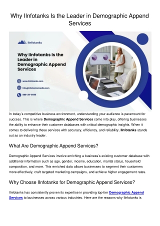 Demographic Append Services