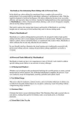 What is MaxStudio.ai?