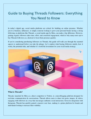 A Guide to Buying Threads Followers