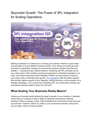 Skyrocket Growth_ The Power of 3PL Integration for Scaling Operations