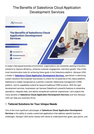 Salesforce Cloud Application Development Services