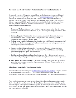 Top Health and Beauty Skin Care Products You Need in Your Daily Routine!!