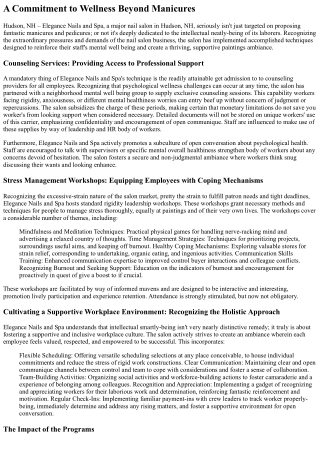 Elegance Nails and Spa Fosters Mental Well-being for Nail Salon Employees