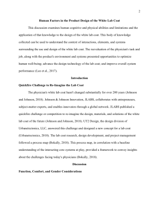 Case Study: Human Factors in the Product Design of the Physician Lab Coat rev 12052024