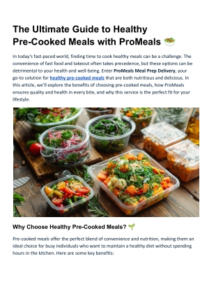 ProMeals Meal Prep Delivery
