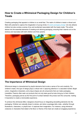 How to Create a Whimsical Packaging Design for Childrens Treats