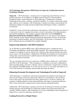 IEEE Expert in Nagercoil