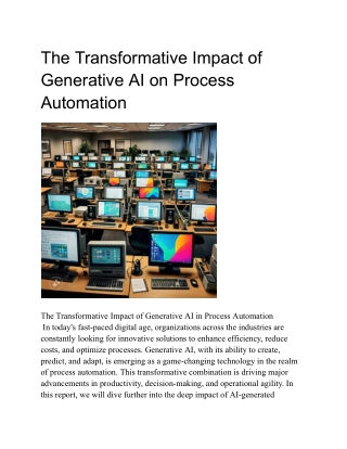 The Transformative Impact of Generative AI on Process Automation