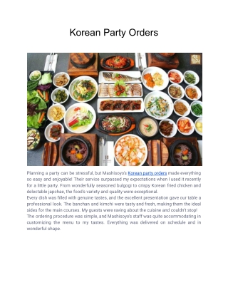 Korean Party Orders