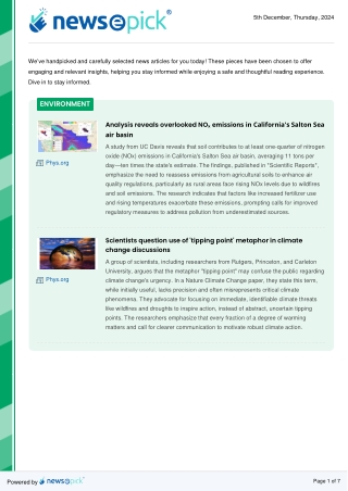 Handpicked News Articles by Newsepick - Customized News for Kids