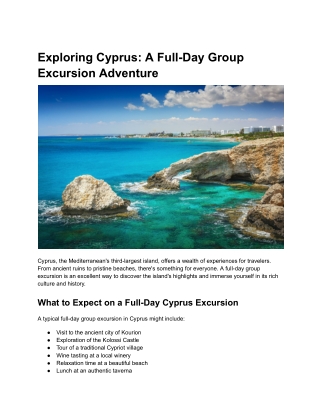 Guided tour in Cyprus
