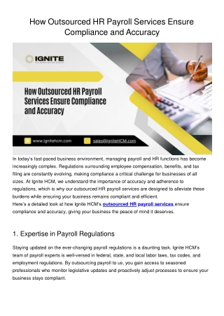 Outsourced HR Payroll Services