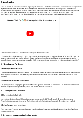 “De l’artisanat à l’industrie : évolution des techniques chez les fabricants.”