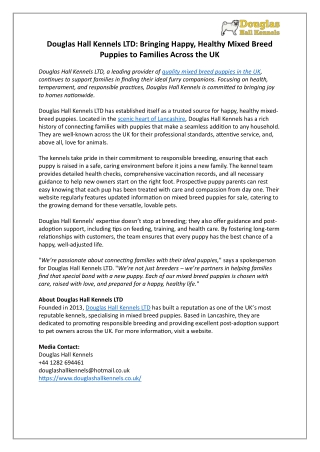 Douglas Hall Kennels LTD- Bringing Happy, Healthy Mixed Breed Puppies to Families Across the UK