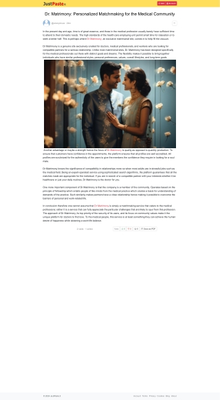 Dr. Matrimony: Personalized Matchmaking for the Medical Community