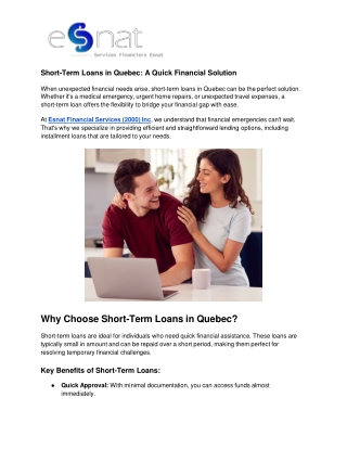 Short-Term Loans in Quebec_ A Quick Financial Solution
