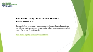 Best Home Equity Loans Services Ontario  BestInterestRates