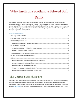 Why Irn-Bru Is Beloved Soft Drink