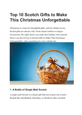 Top 10 Scotch Gifts to Make This Christmas Unforgettable