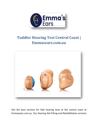 Toddler Hearing Test Central Coast