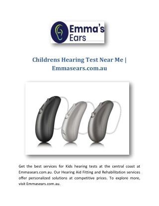 Childrens Hearing Test Near Me