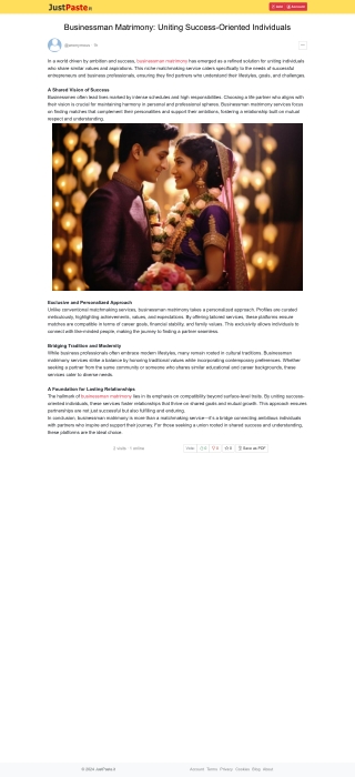 Businessman Matrimony: Uniting Success-Oriented Individuals