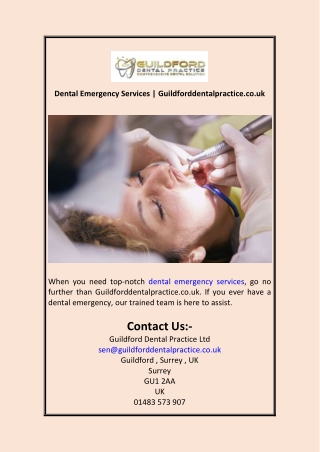 Dental Emergency Services  Guildforddentalpractice.co.uk