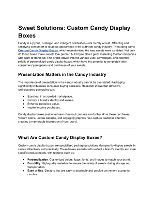 Sweet Solutions-Custom Candy Display Boxes