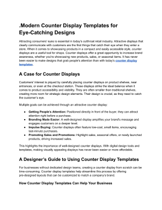 Modern Counter Display Templates for Eye-Catching Designs