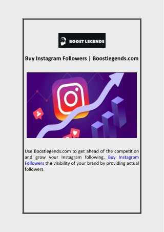 Buy Instagram Followers  Boostlegends.com